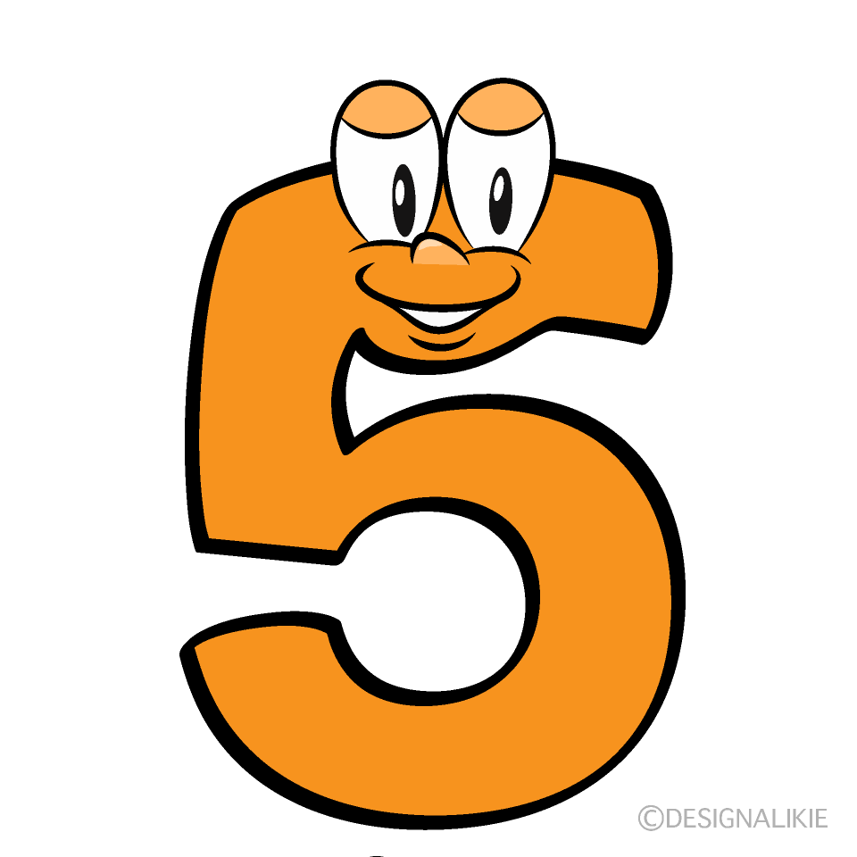 Free Number 5 Cartoon Character Clipart | Charatoon Free Number 5 Cartoon Character Clipart | Charatoon