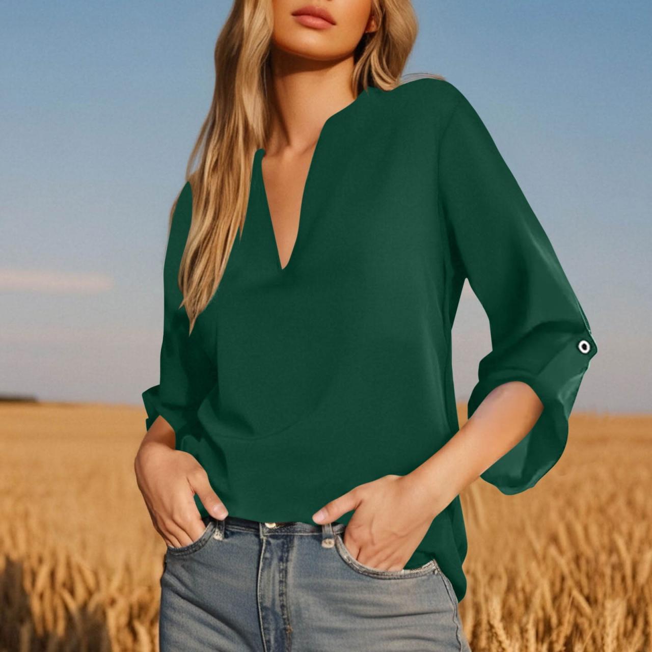 TTUHYWXI Women Halloween Button Up Shirt Hallowmas Top Beach Print V ...