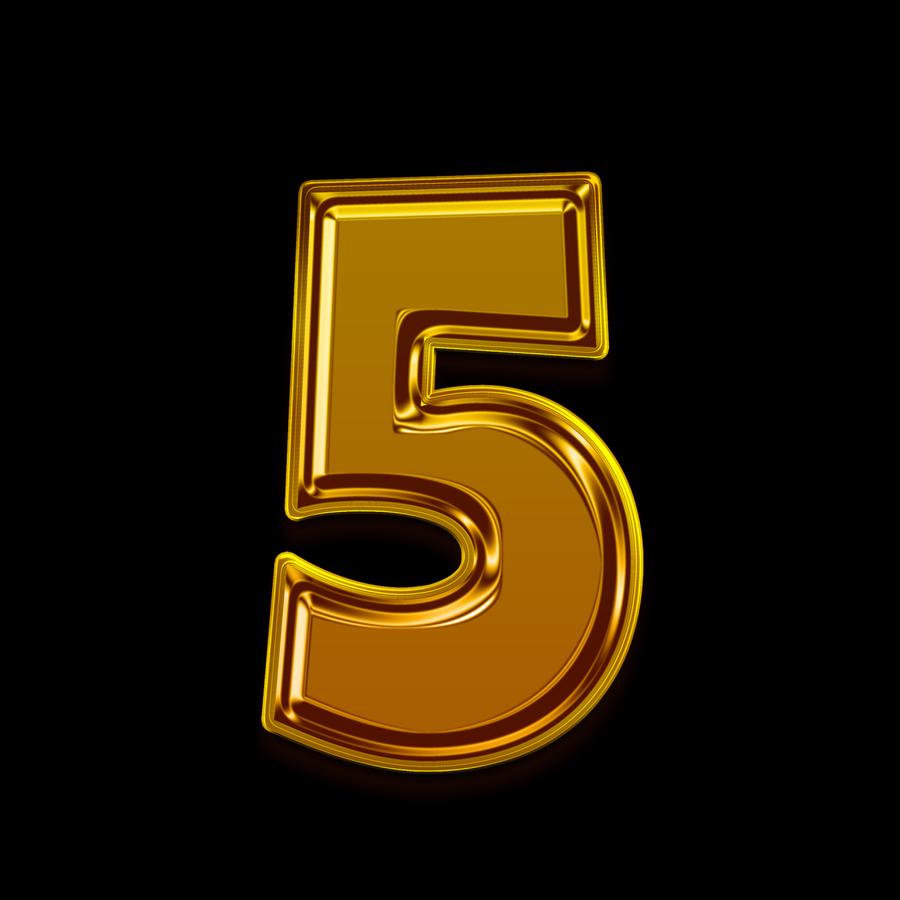 Gold Number 5 13453437 PNG